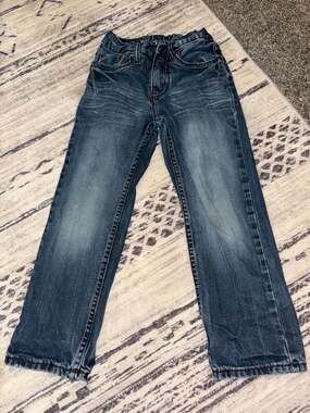 Flypaper Jeans Boys Size 6S Slim Medium Wash Distressed Straight Leg Denim